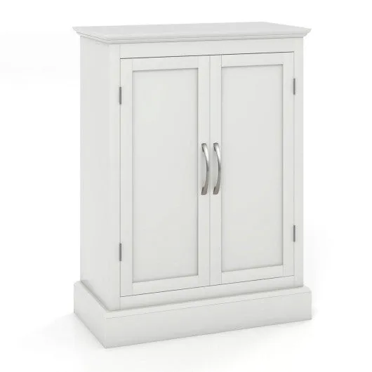 2-Door Freestanding Bathroom Cabinet with Adjustable Shelves-White