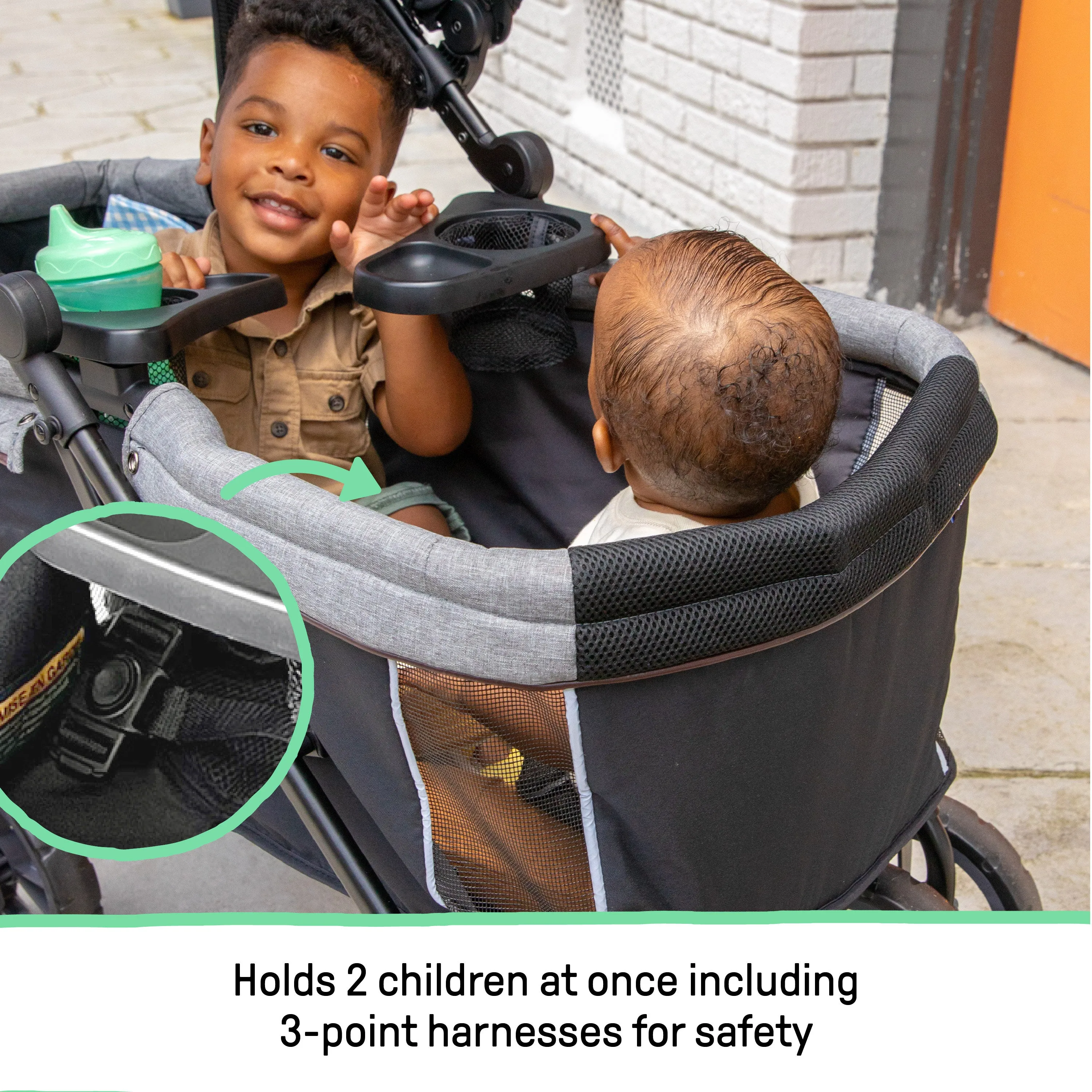 3Dlite Wagon Convenience Stroller - Black and Gray Tweed