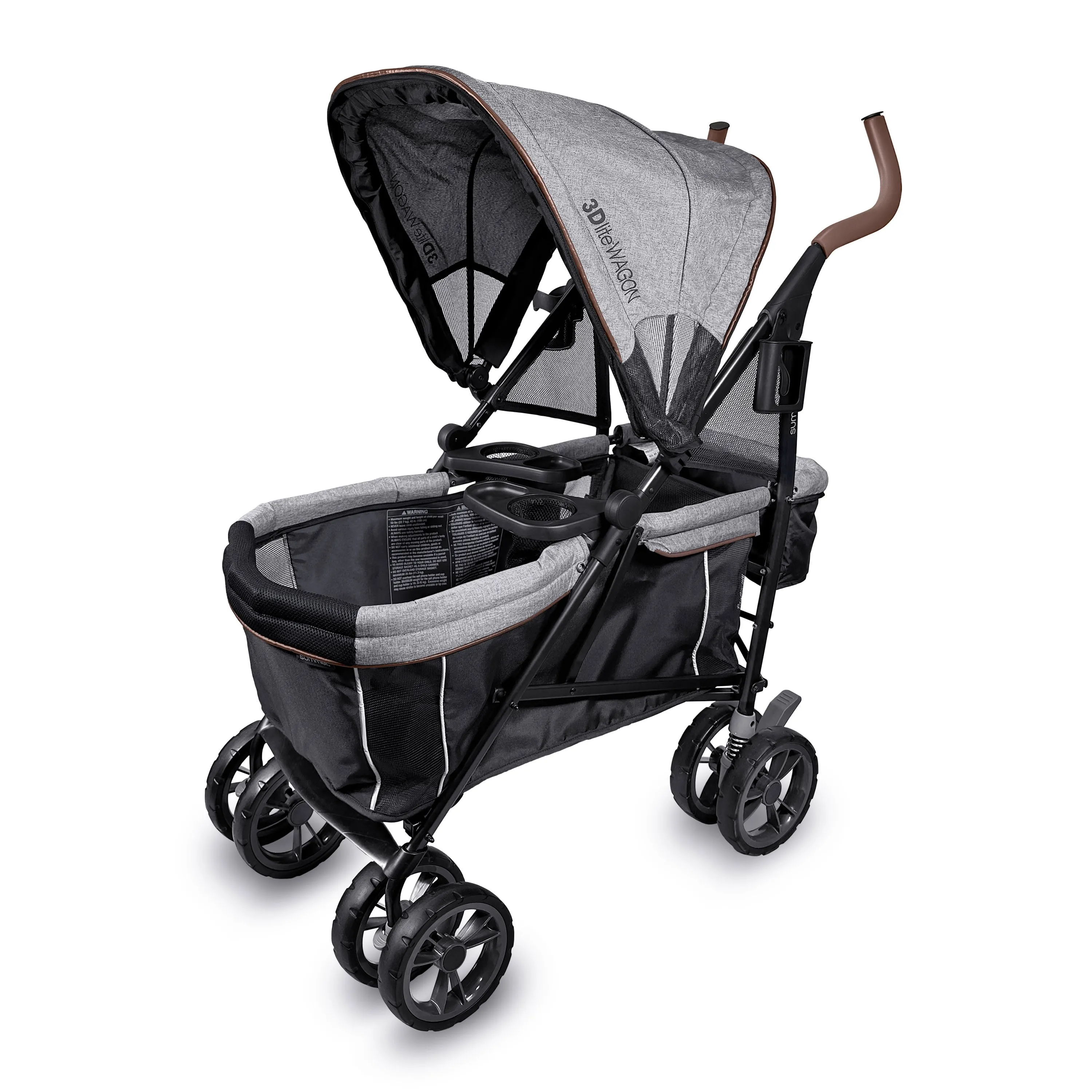 3Dlite Wagon Convenience Stroller - Black and Gray Tweed