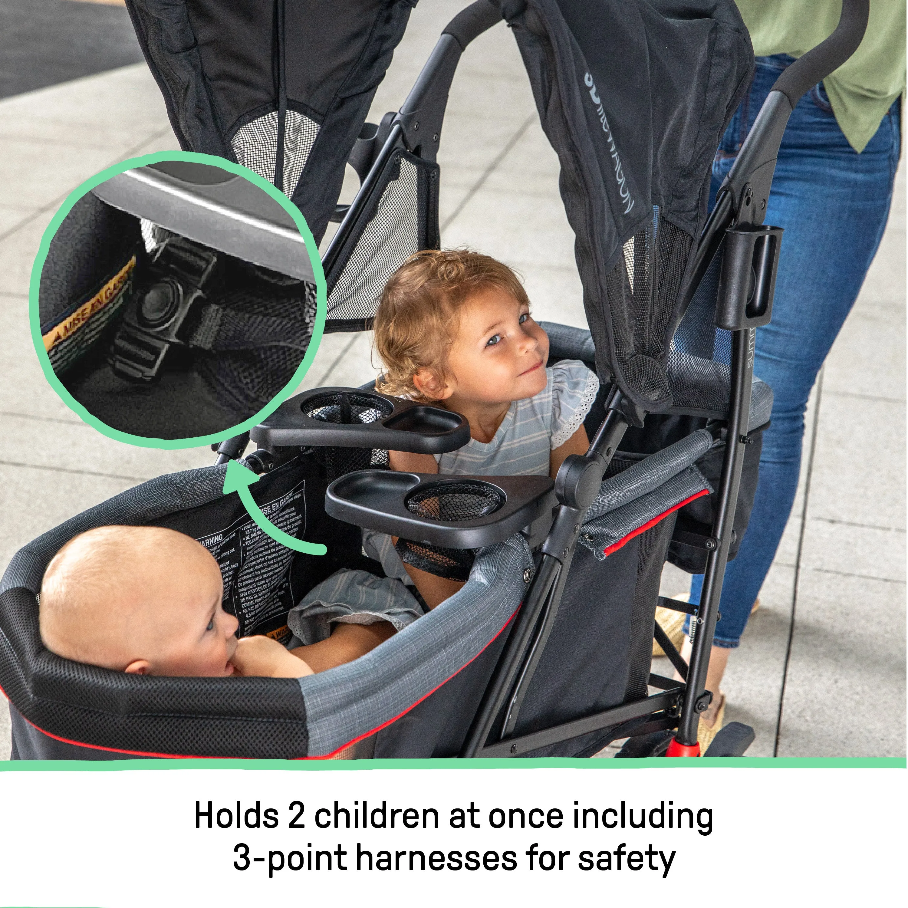 3Dlite Wagon Convenience Stroller - Red and Black