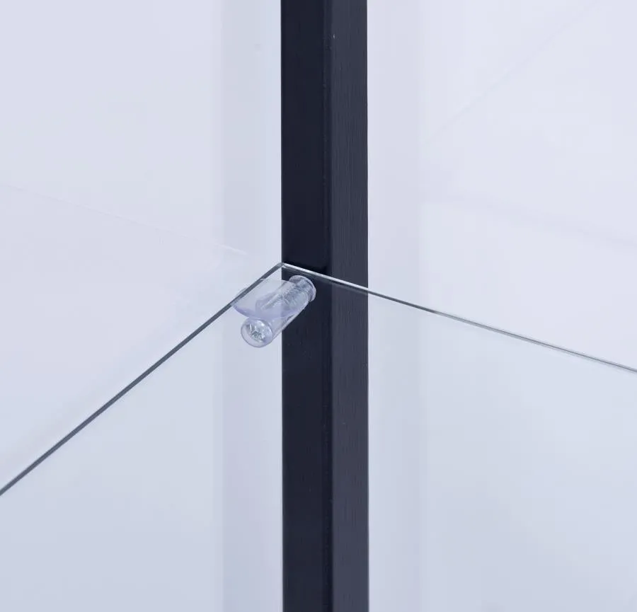 5-shelf Glass Curio Cabinet Black and Clear