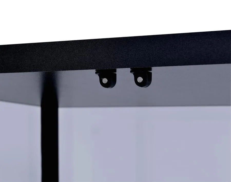 5-shelf Glass Curio Cabinet Black and Clear