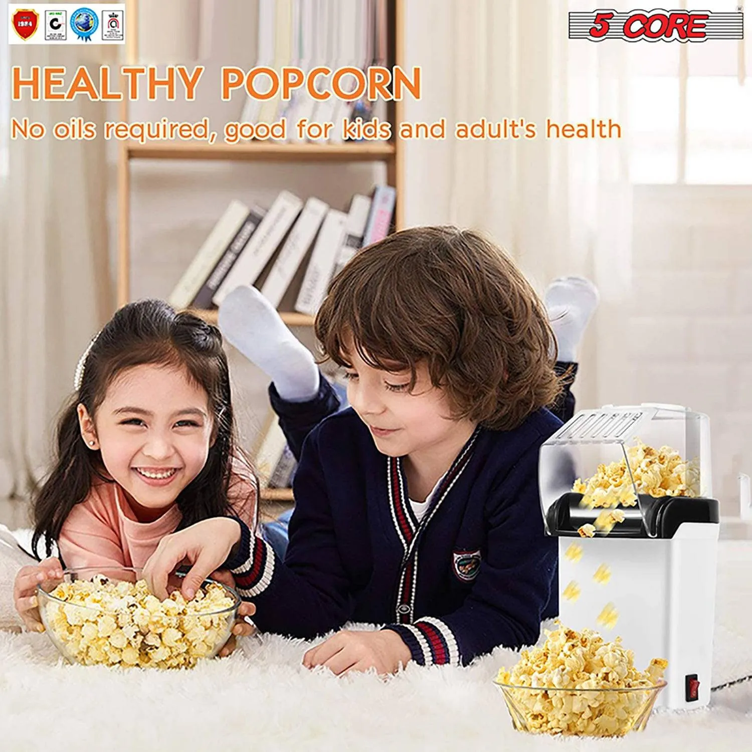5Core Popcorn Machine Hot Air Electric Popper Kernel Corn Maker Bpa