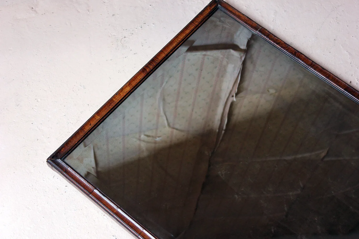 A George III Period Walnut Cushion Framed Rectangular Wall Mirror c.1800