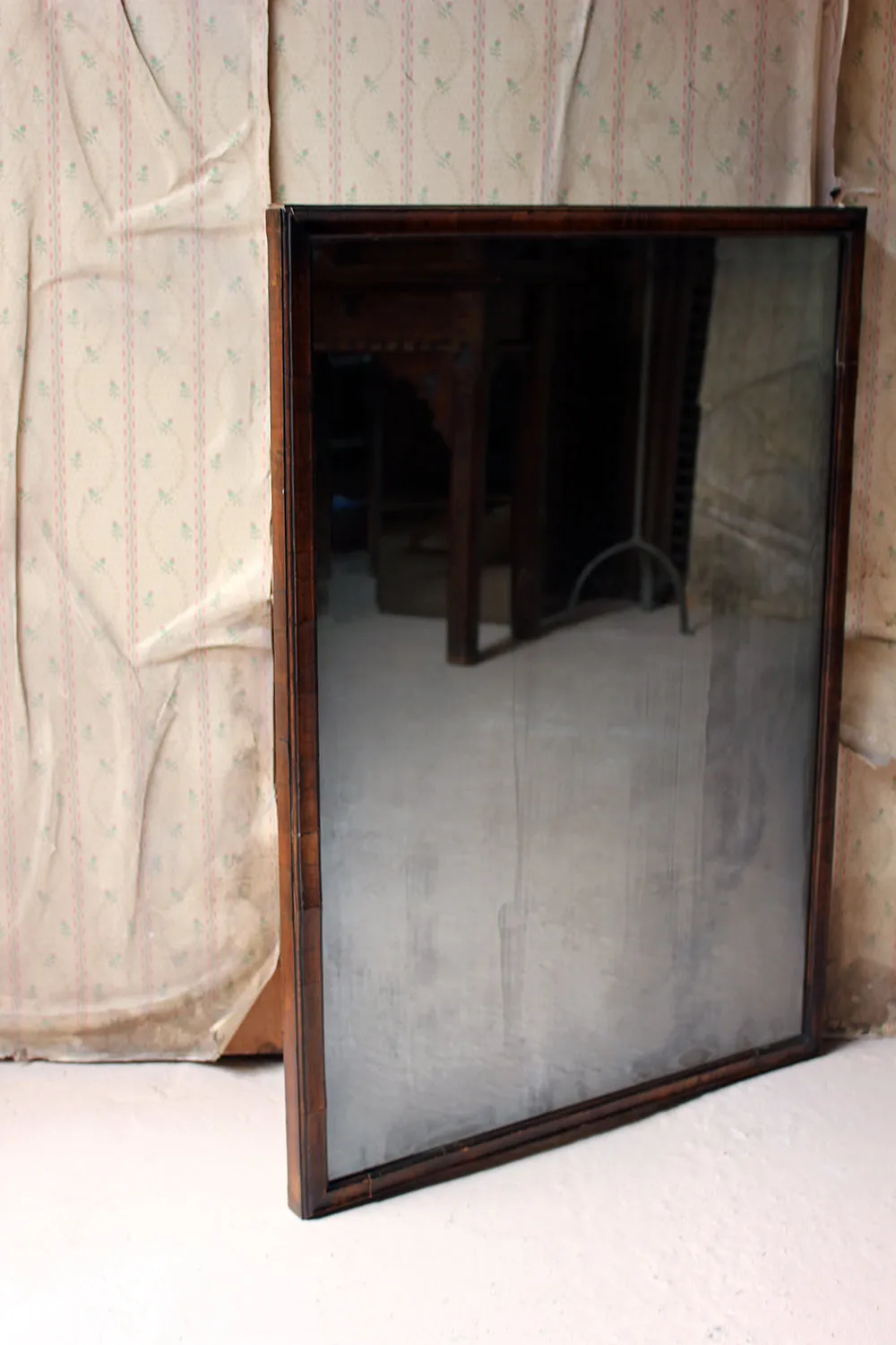 A George III Period Walnut Cushion Framed Rectangular Wall Mirror c.1800