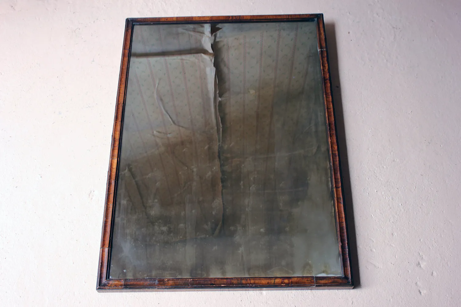 A George III Period Walnut Cushion Framed Rectangular Wall Mirror c.1800