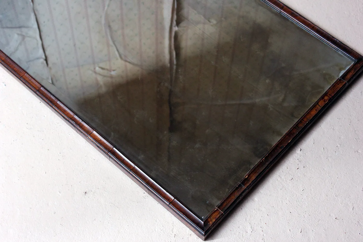 A George III Period Walnut Cushion Framed Rectangular Wall Mirror c.1800