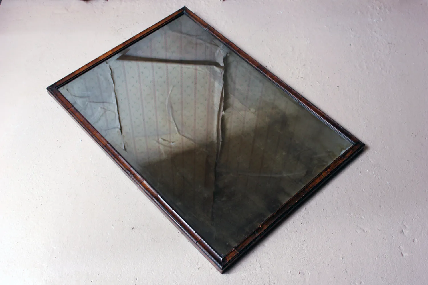 A George III Period Walnut Cushion Framed Rectangular Wall Mirror c.1800