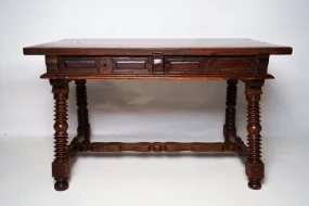 A Solid Walnut Spanish Baroque Desk