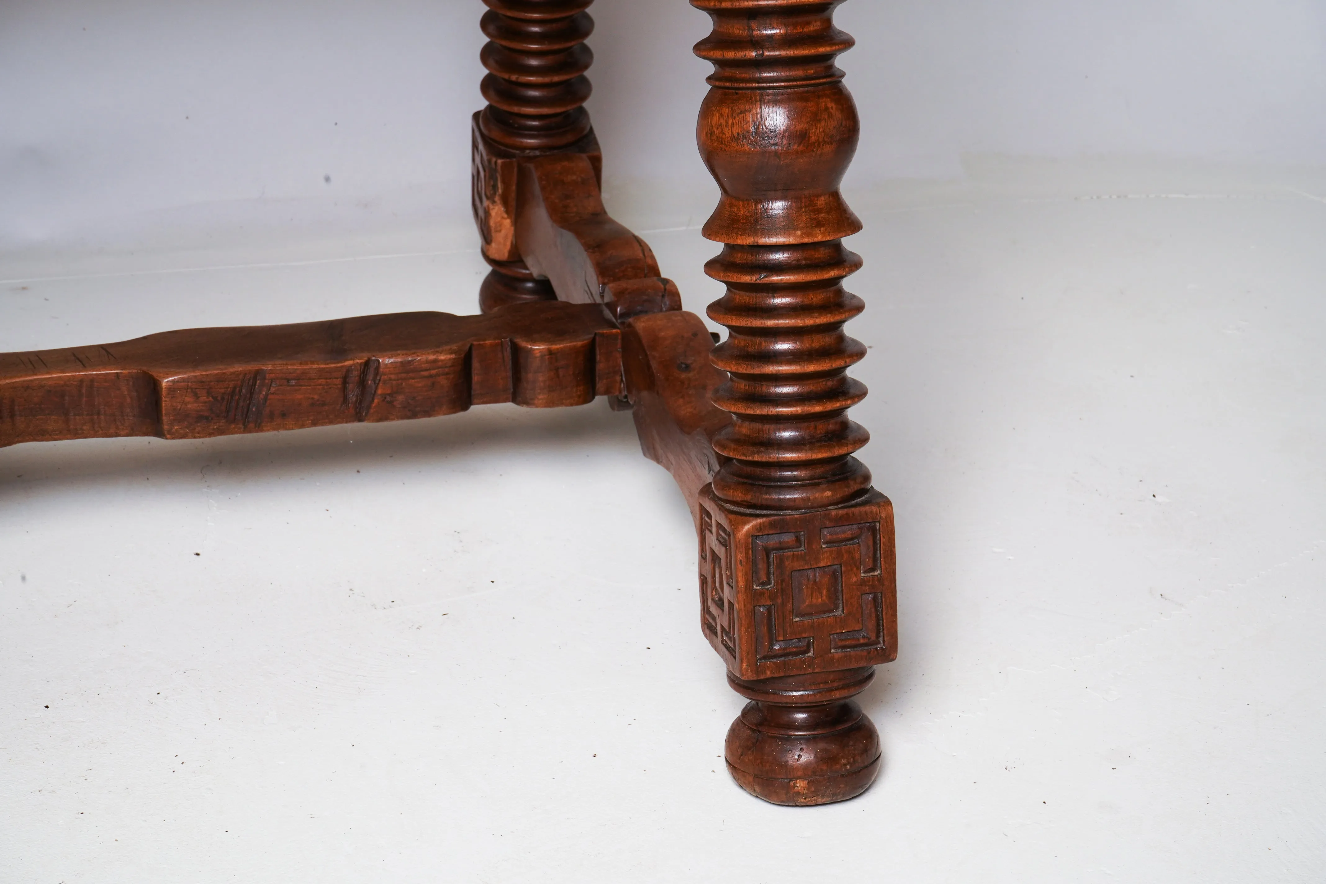 A Solid Walnut Spanish Baroque Desk
