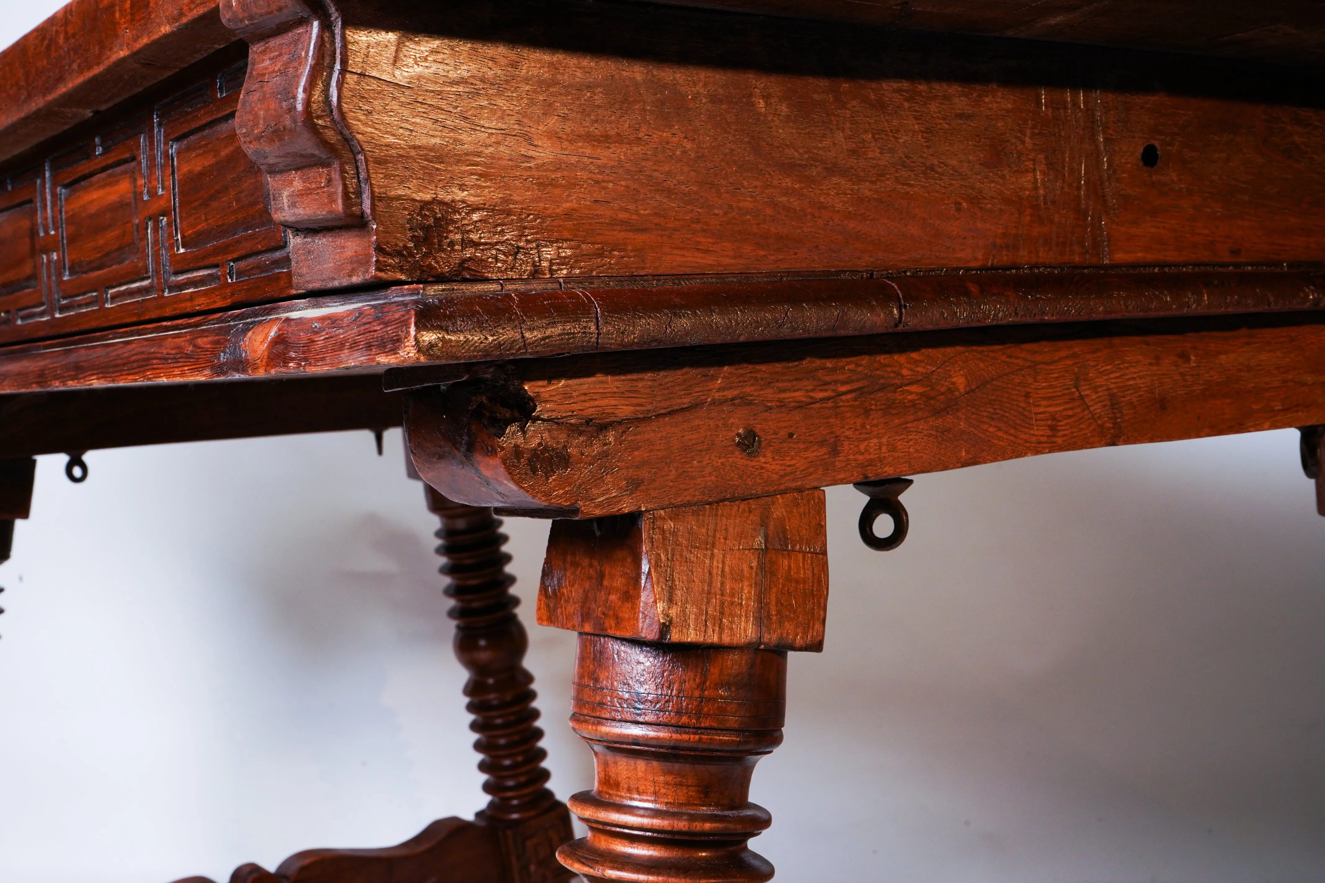 A Solid Walnut Spanish Baroque Desk