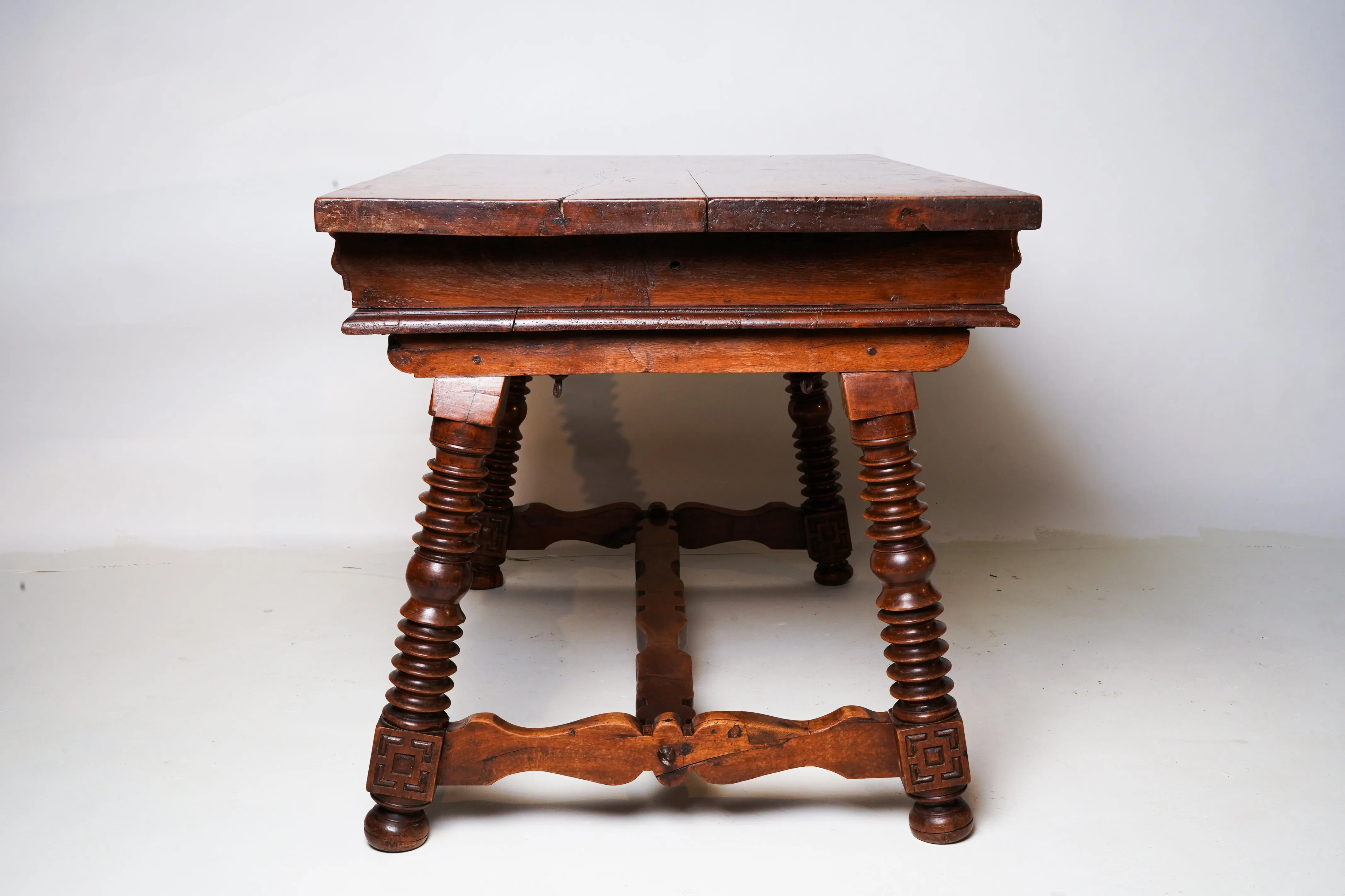 A Solid Walnut Spanish Baroque Desk