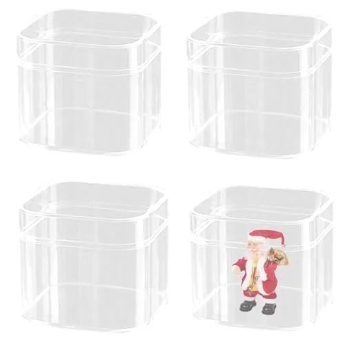 Acrylic Box Large Clear Acrylic Boxes with Lid Rectangle Display Boxes 4 Pieces Acrylic Graduation Gift Boxes Wedding Birthday Party Favor Acrylic Photo Storage Box