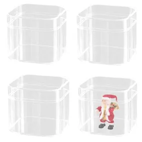 Acrylic Box Large Clear Acrylic Boxes with Lid Rectangle Display Boxes 4 Pieces Acrylic Graduation Gift Boxes Wedding Birthday Party Favor Acrylic Photo Storage Box