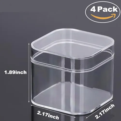 Acrylic Box Large Clear Acrylic Boxes with Lid Rectangle Display Boxes 4 Pieces Acrylic Graduation Gift Boxes Wedding Birthday Party Favor Acrylic Photo Storage Box