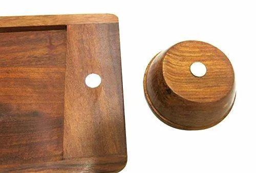 Ages Behind Wooden Tray 15" with Magnetic Bowl Wooden Tray Set for Serving