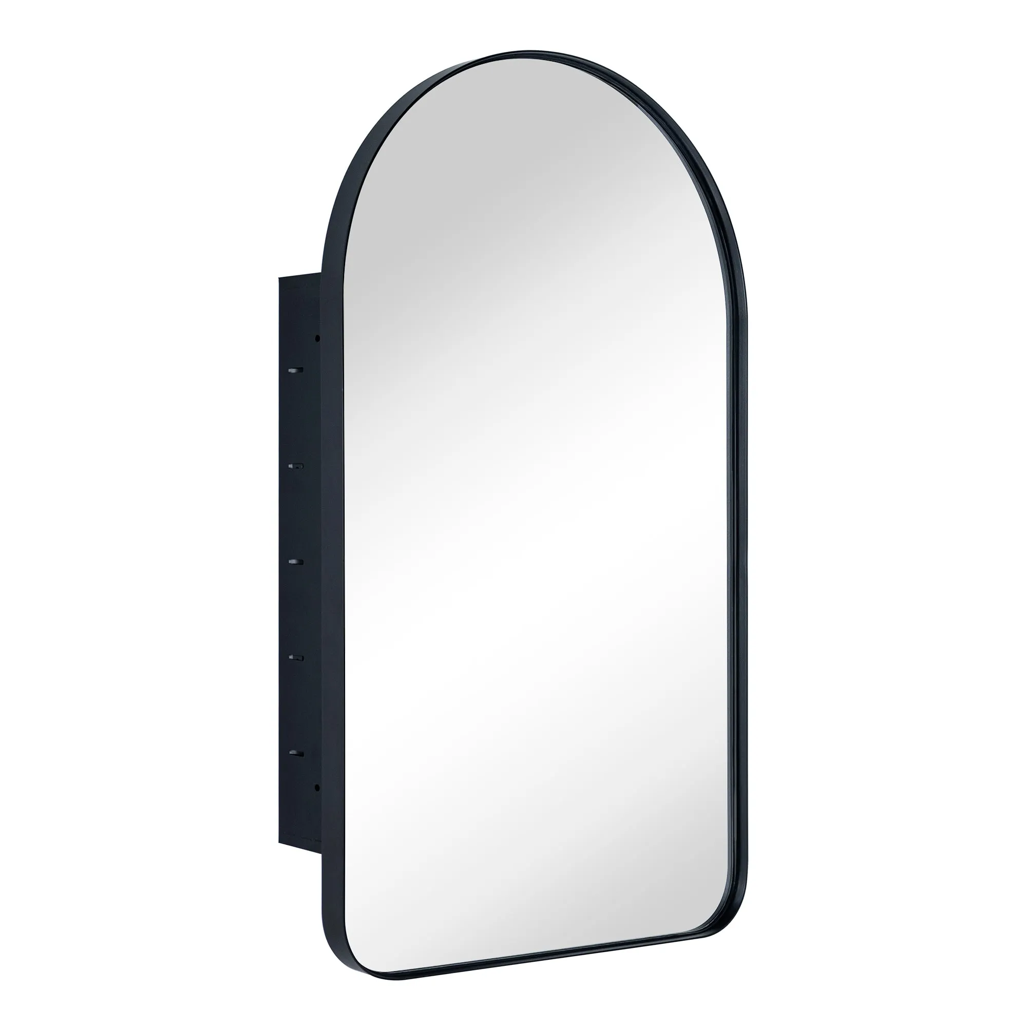 Aristes Arched Metal Framed Recessed Medicine Cabinet with Mirror for bathroom
