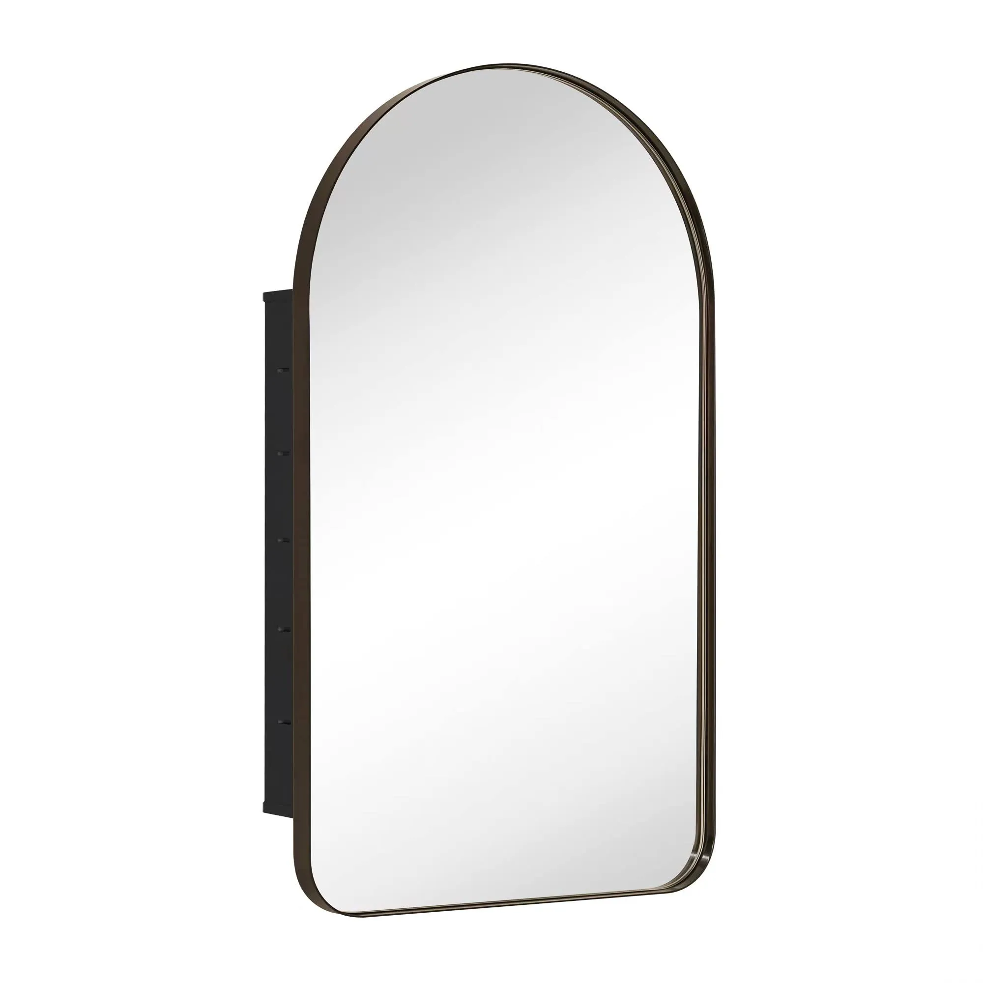 Aristes Arched Metal Framed Recessed Medicine Cabinet with Mirror for bathroom
