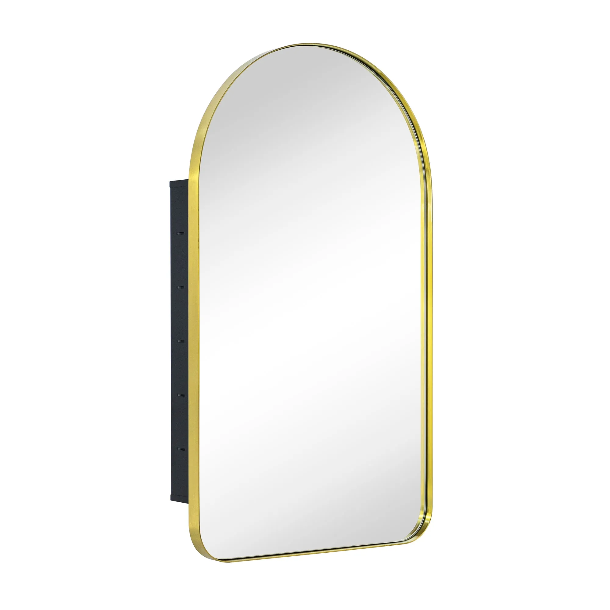 Aristes Arched Metal Framed Recessed Medicine Cabinet with Mirror for bathroom