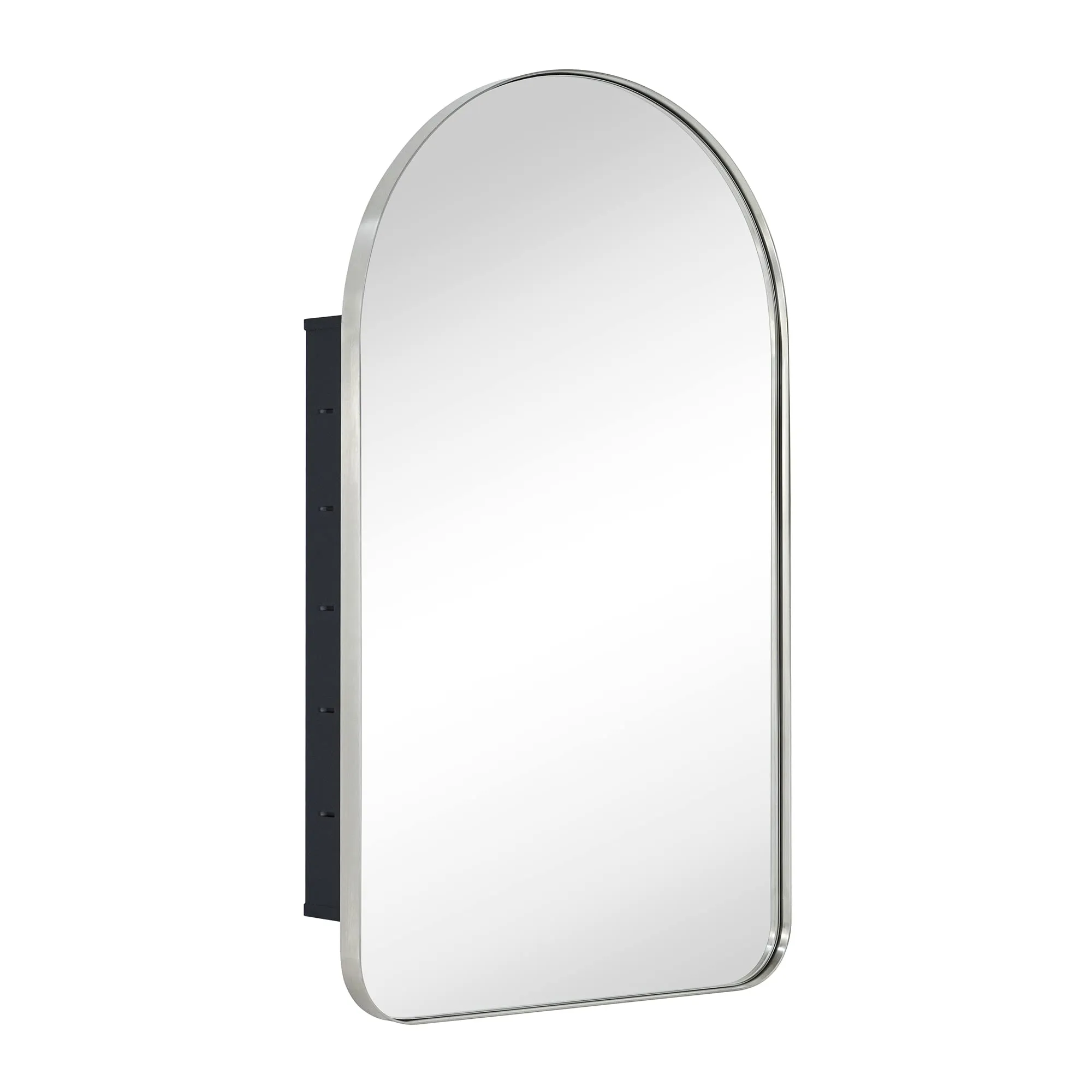 Aristes Arched Metal Framed Recessed Medicine Cabinet with Mirror for bathroom