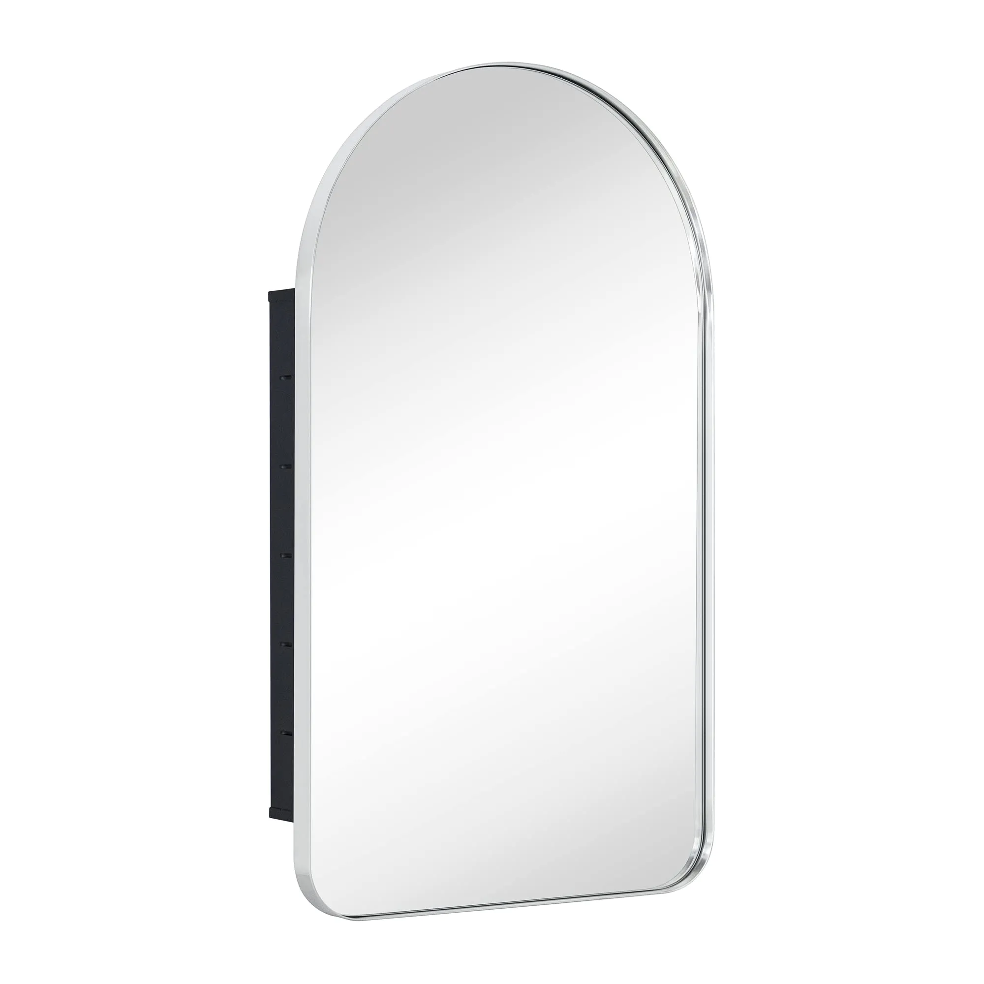 Aristes Arched Metal Framed Recessed Medicine Cabinet with Mirror for bathroom
