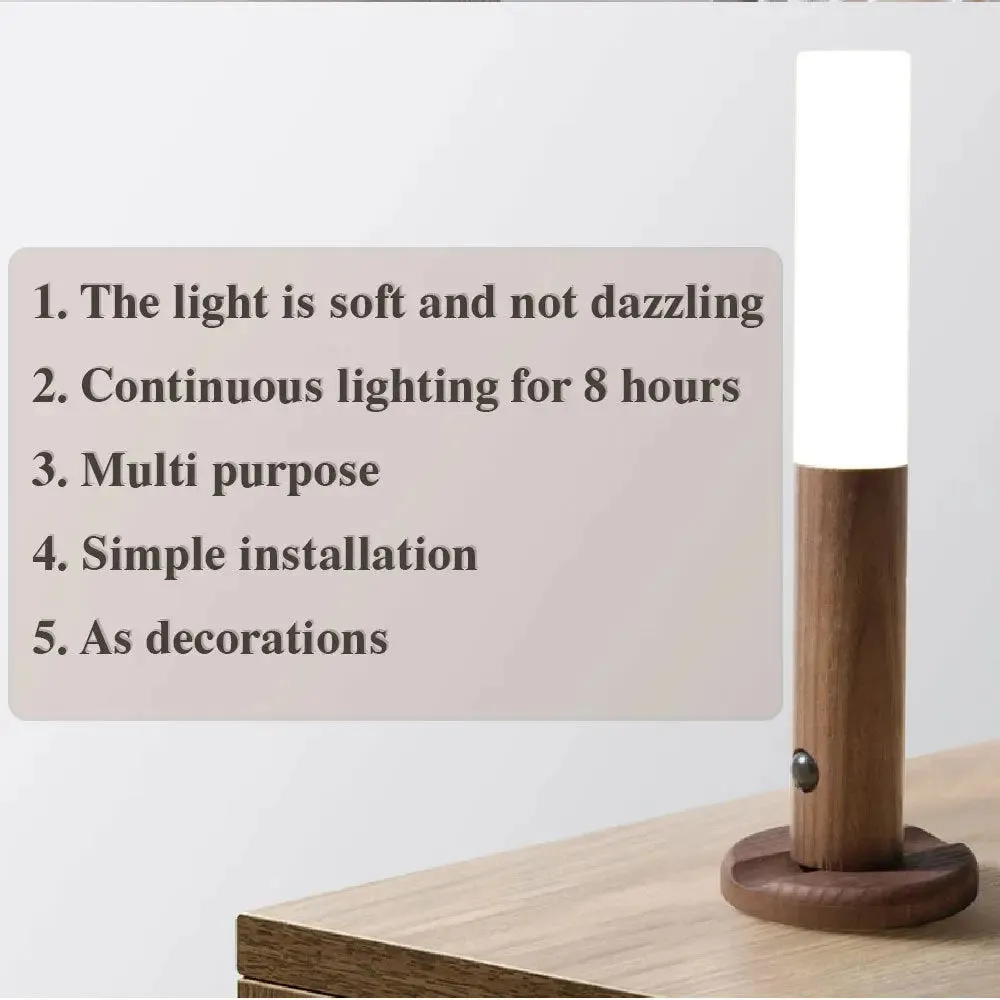 Auto LED USB Magnetic Wood Wireless Night Light Corridors Porch Auto LED Night Light