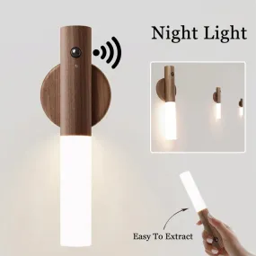 Auto LED USB Magnetic Wood Wireless Night Light Corridors Porch Auto LED Night Light