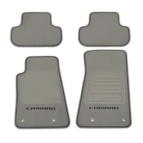 Camaro Floor Mats - Gray w- Black Camaro Lettering