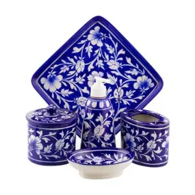 Ceramic Blue Bathroom Set