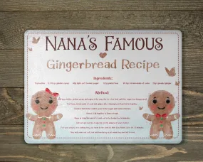 Christmas Gingerbread Recipe Glass Chopping Board