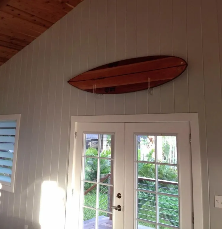 Clear Surfboard Wall Rack  | Flush To Wall