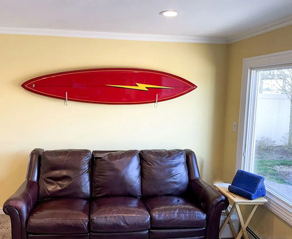 Clear Surfboard Wall Rack  | Flush To Wall