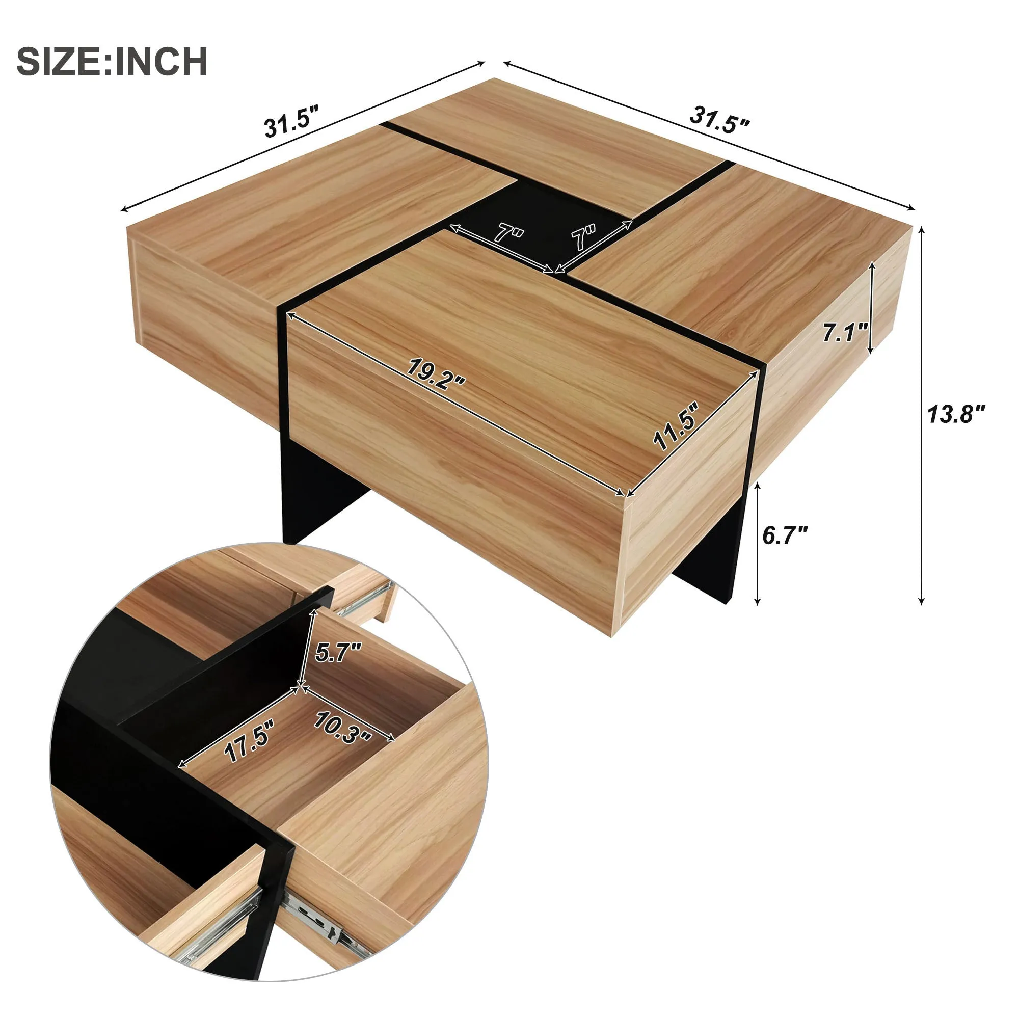 Cubid Storage Square Coffee Table