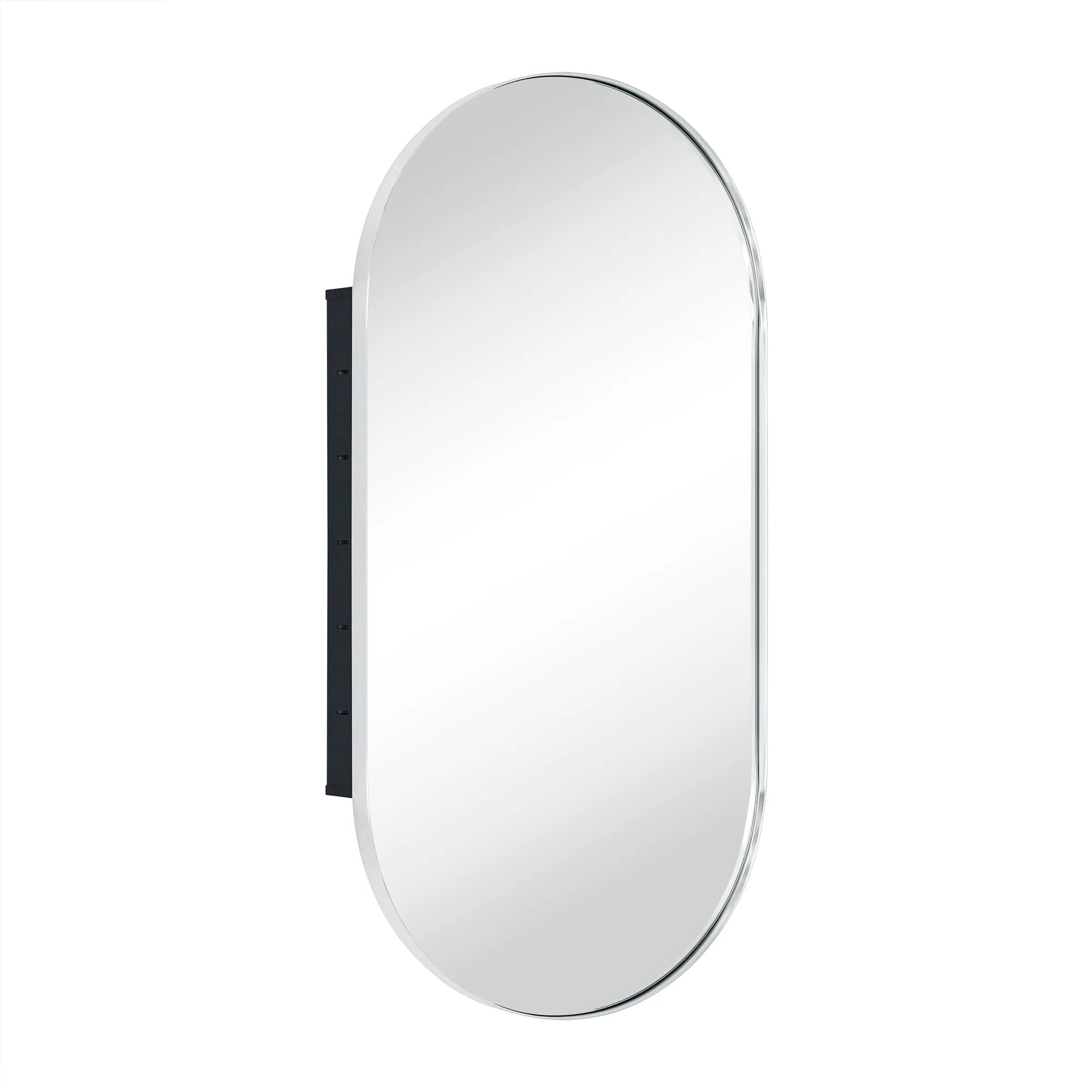 Daisy-Mai Oval Pill Shape Metal Framed Recessed Medicine Cabinet with Mirror