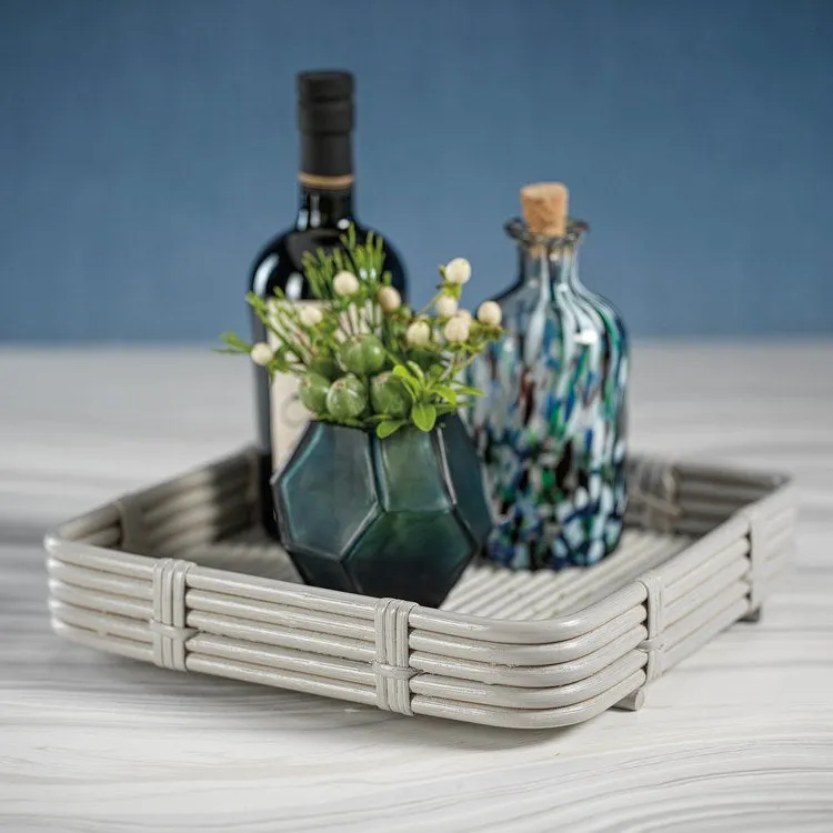 Danao 11.5" Long Rattan Serving Trays Set of 2