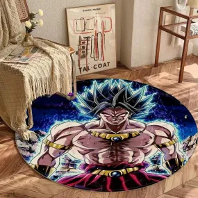 DBZ Legendary Super Saiyan Broly With Black Hair Round Mat