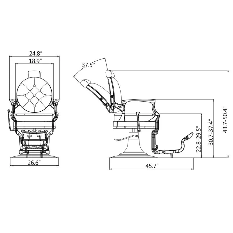 DIR Barber Chair Vanquish Antique - Brushed Frame