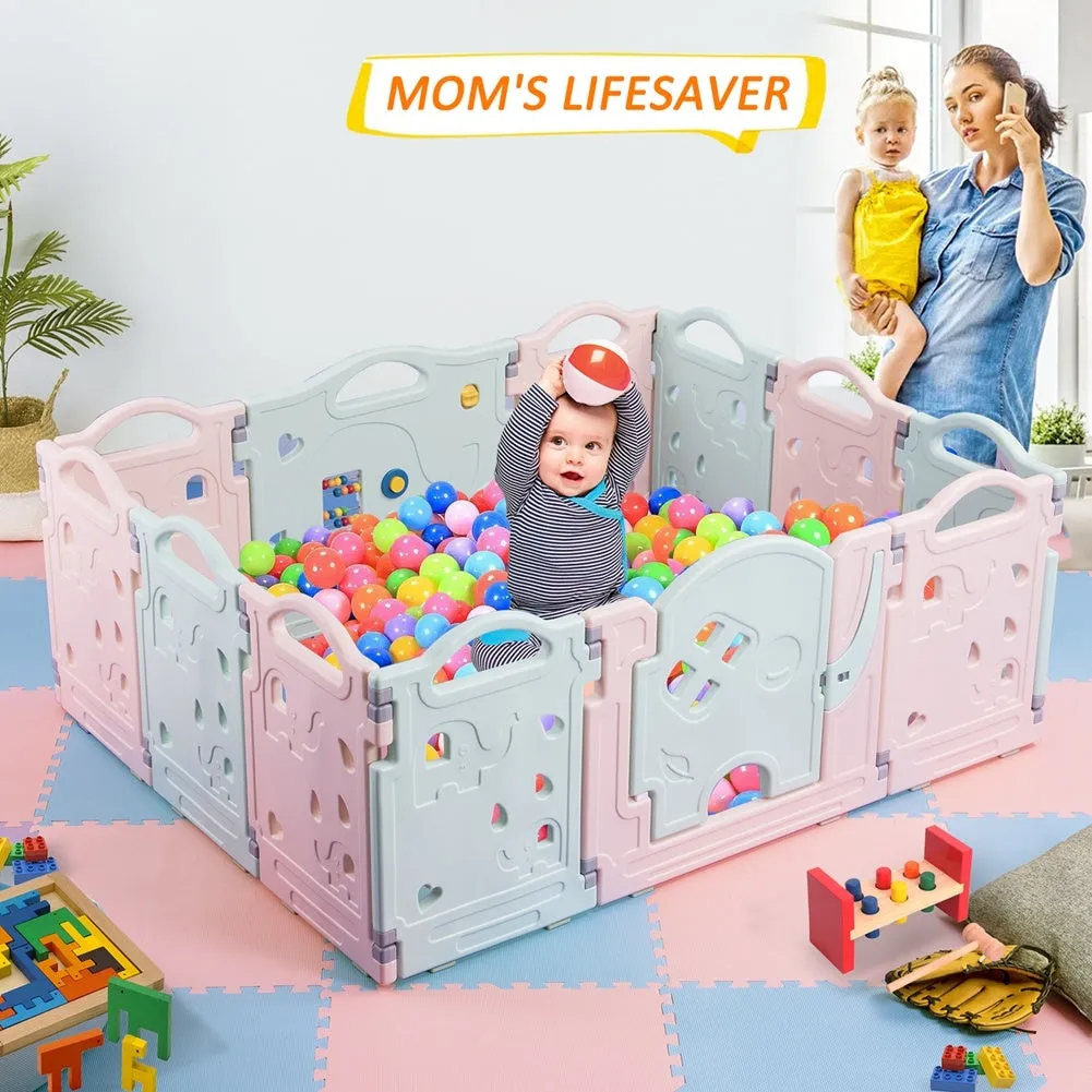 DreamHouse Kiddie Playpen | Elephant Style Baby Activity Centre | Safety Indoor Play Yard