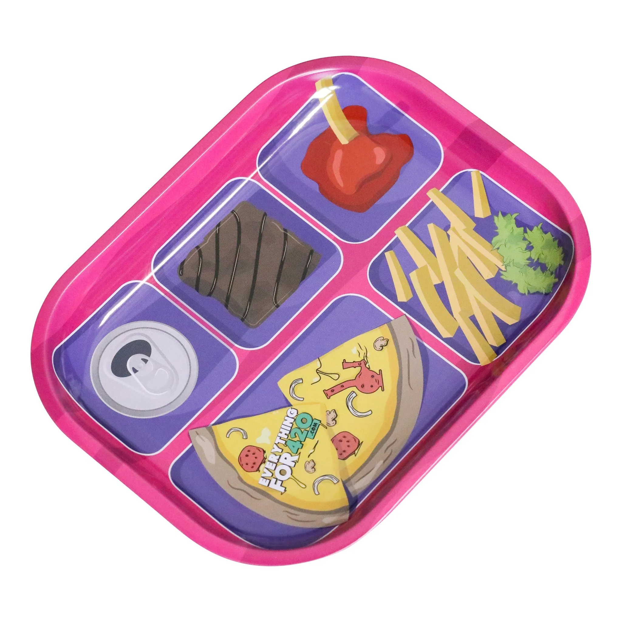 E420 School Lunch Metal Rolling Tray - 7.5in