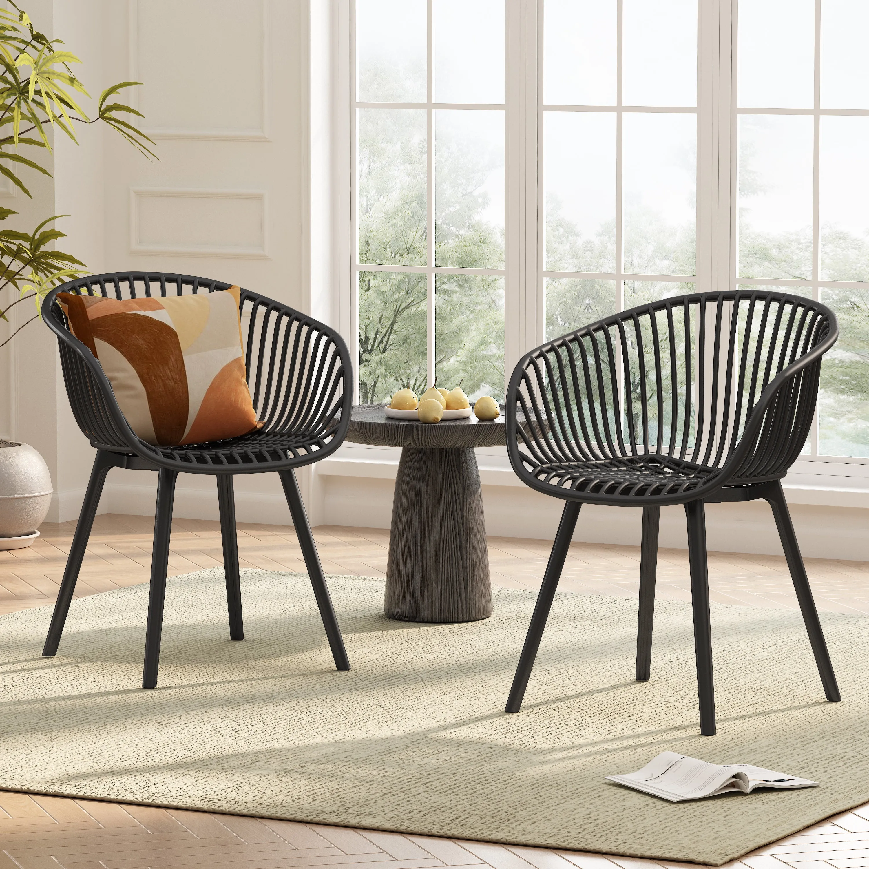 El Camino Indoor & Outdoor Polypropelene Plastic Accent Chairs, Set of 2