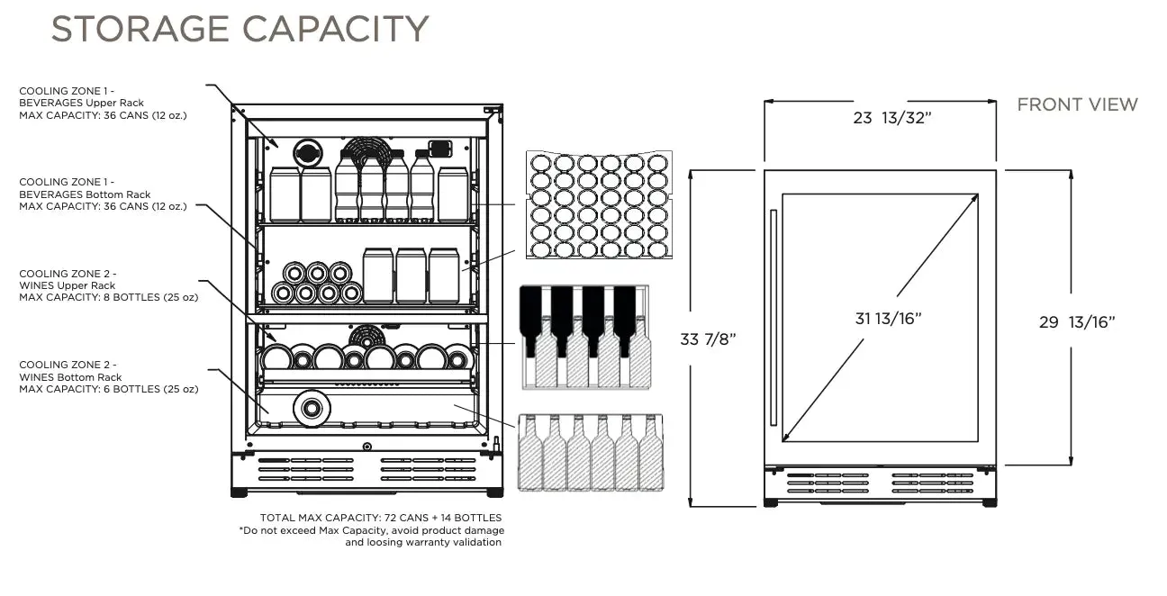 ELICA RISERVA Beverage & Wine Center Built-in Undercounter Refrigerator