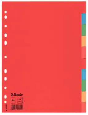 Esselte Divider Card A4 10 Tabs