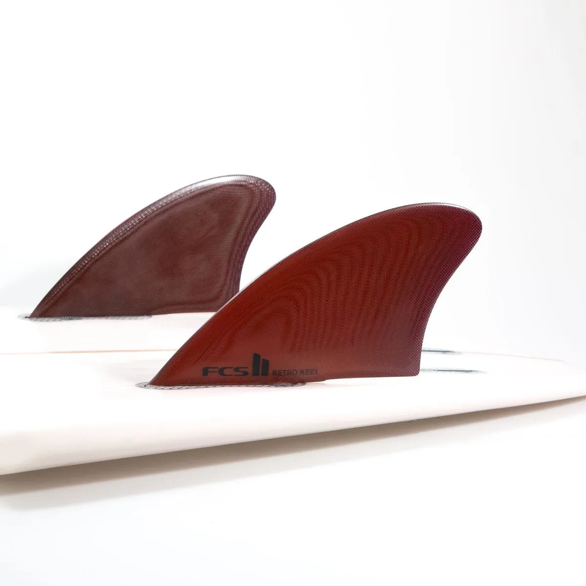 FCS II TWIN - Retro Keel PG Twin Fins - Red