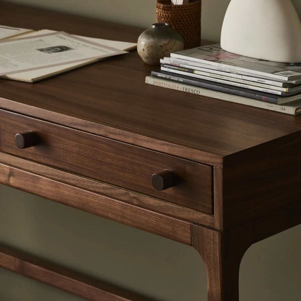 Four Hands Arturo Desk in Natural Walnut Veneer