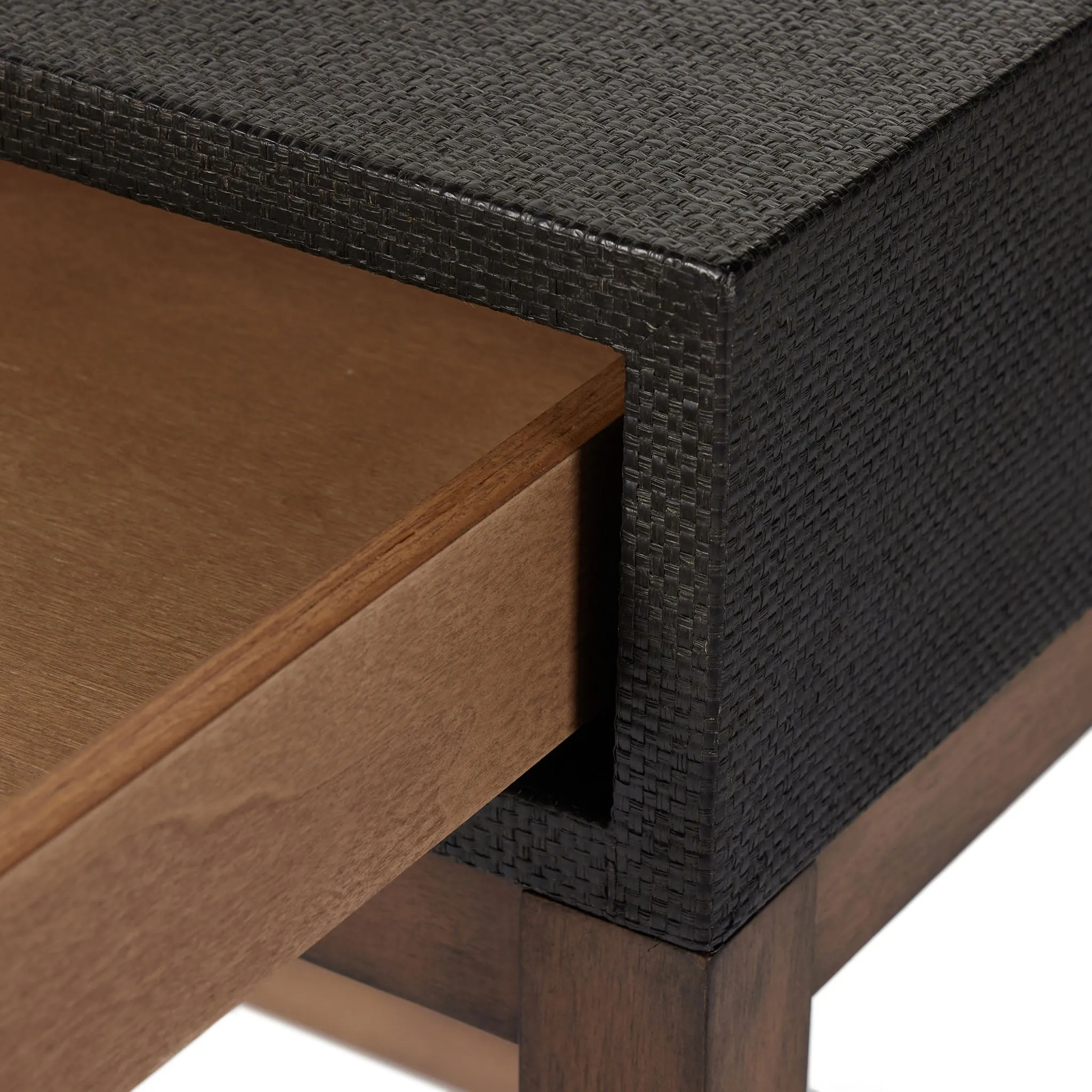 Four Hands Fiona Desk in Black Raffia
