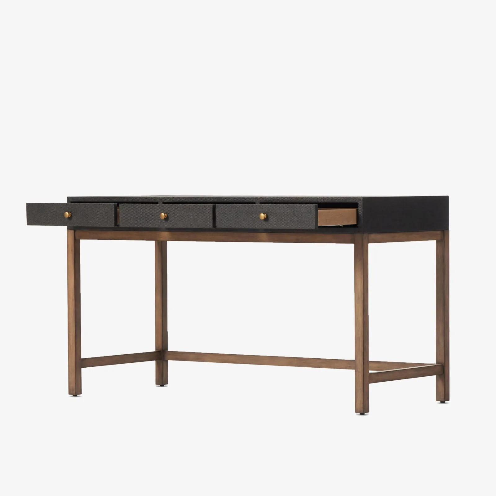 Four Hands Fiona Desk in Black Raffia