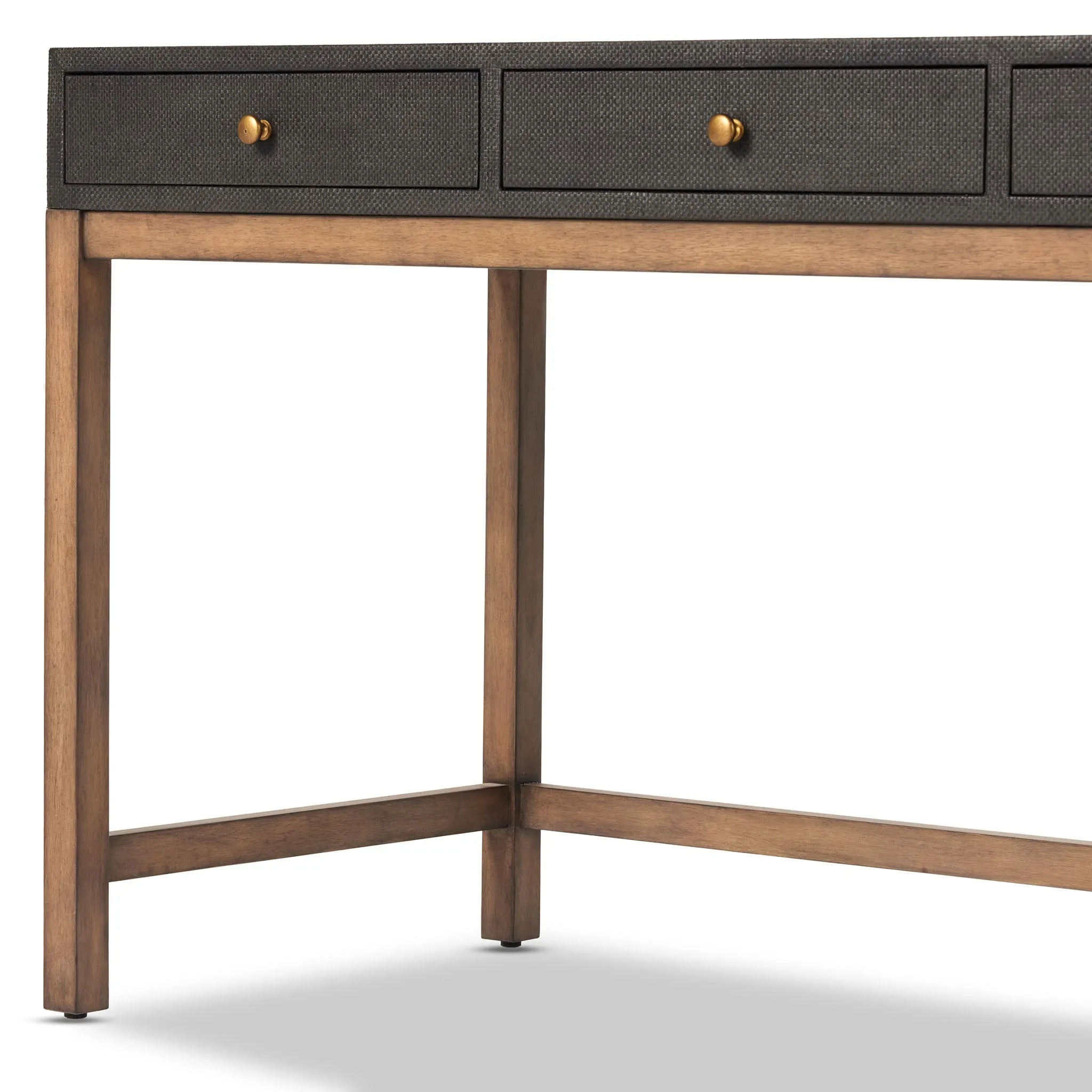 Four Hands Fiona Desk in Black Raffia