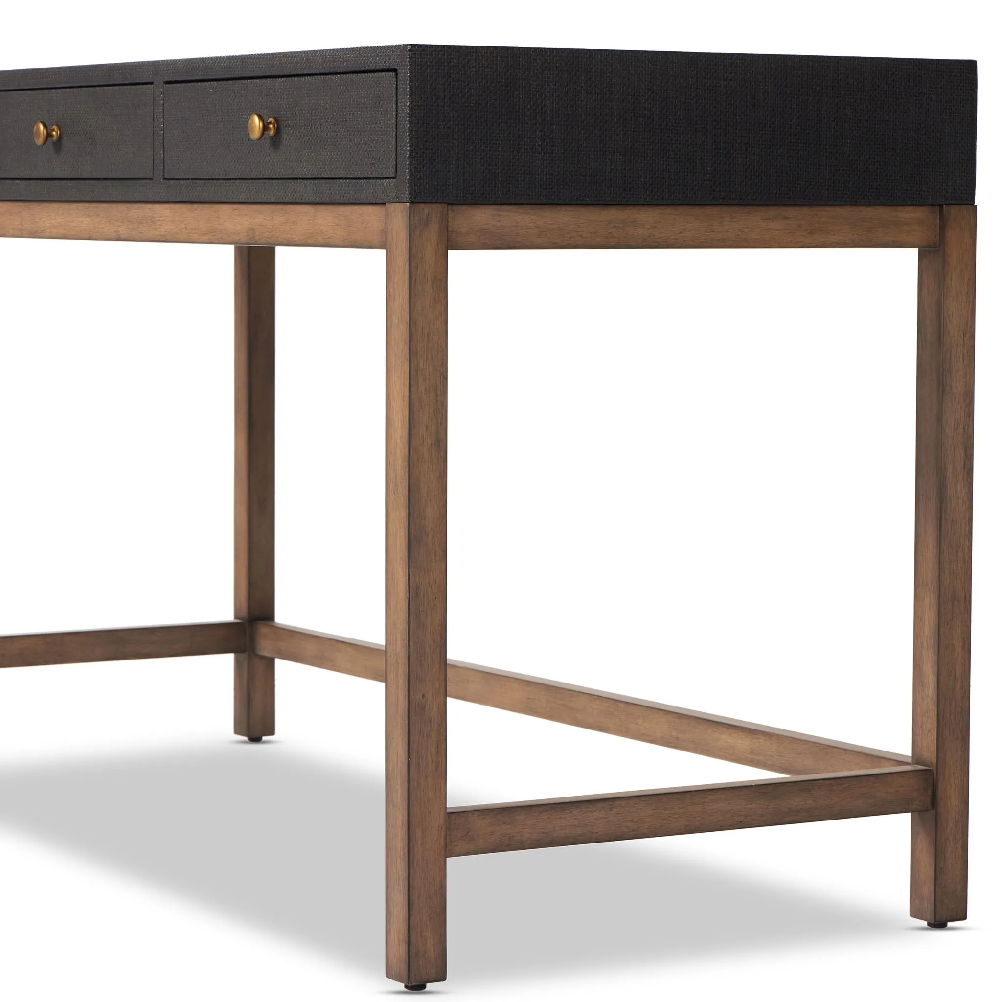 Four Hands Fiona Desk in Black Raffia