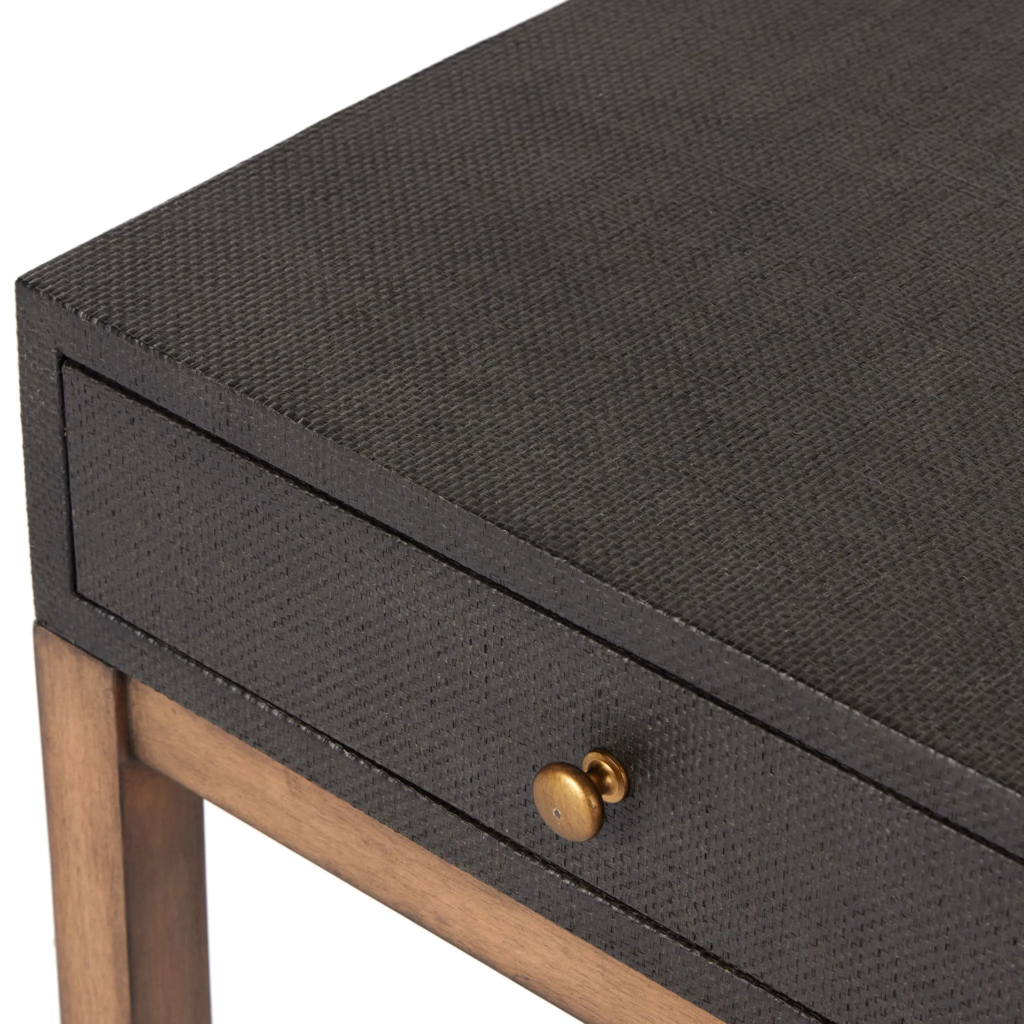 Four Hands Fiona Desk in Black Raffia