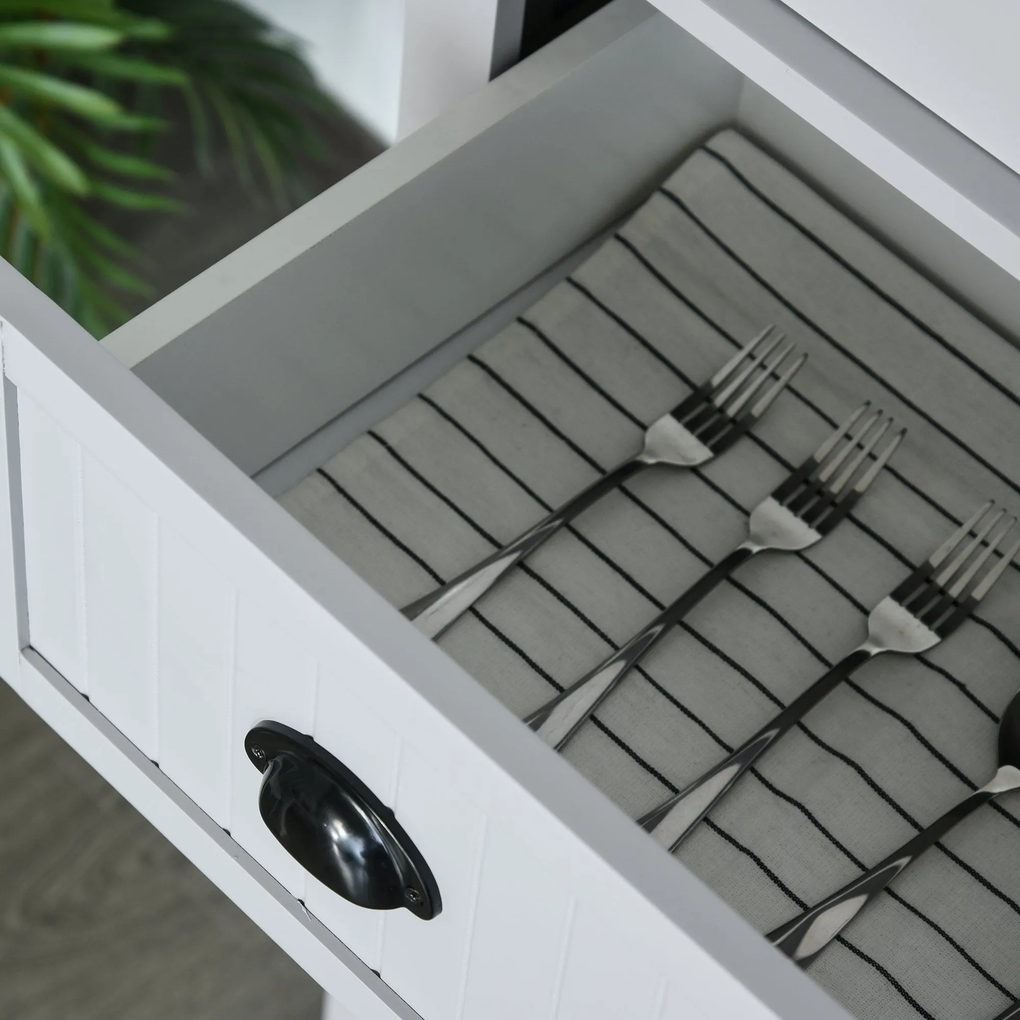 Freestanding Kitchen Storage Cabinet w/ 2 Drawers 2 Cupboards Adjustable Shelves Anti-Tilt Safety Elegant Traditional Design, 183H x 76.2W x 40.2Dcm, Grey